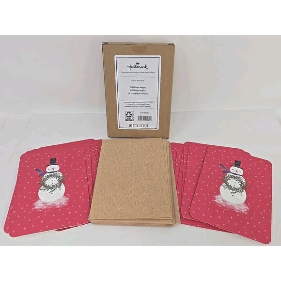 Vtg Hallmark Christmas Cards Complete Set of 16 Snowman NIB U107/41085 - Picture 1 of 9